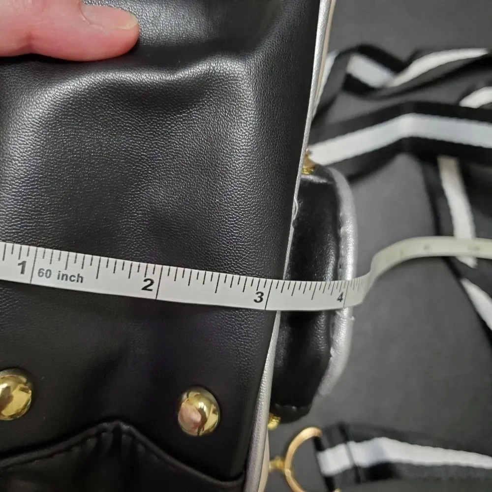 Black and cream camera crossbody purse
